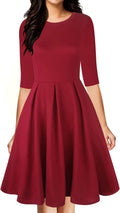 Oxiuly Vintage O-Neck Swing Dress for Effortless Casual Wear