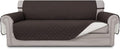 Reversible 3 Cushion Sofa Cover in Chocolate/Ivory - Water Resistant