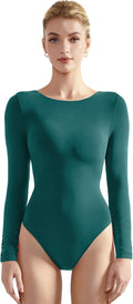 SUUKSESS Women Crew Neck Long Sleeve Bodysuit - Soft, Flattering Fit 3
