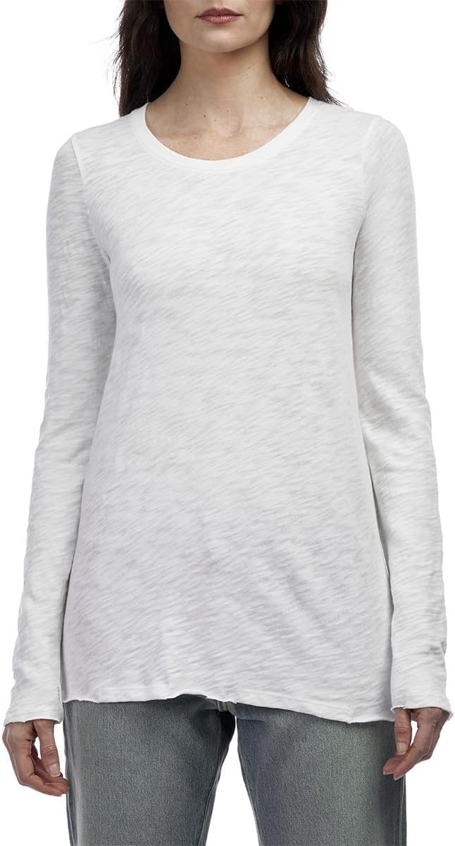 ATM Women's Long Sleeve Destroyed Wash Tee for Effortless Style