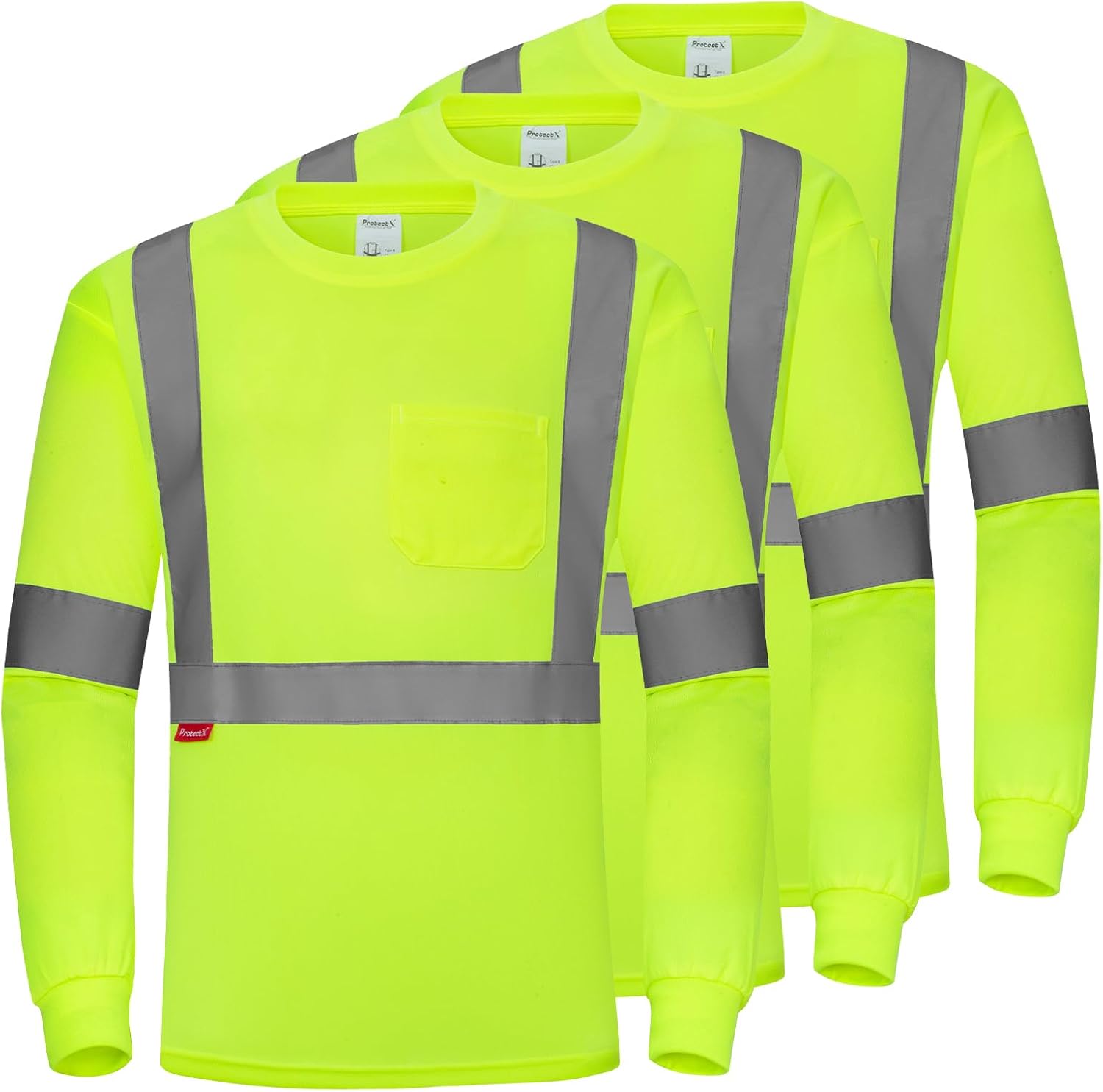 ProtectX Men's High Visibility Reflective Safety T-Shirts for Work