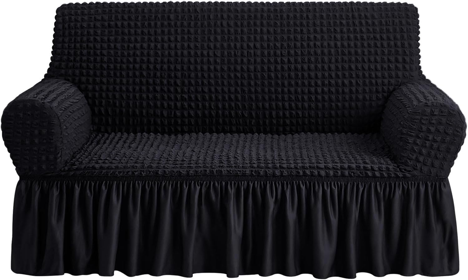 NICEEC Loveseat Slipcover Black Cover for 2 Seater Sofa Couch