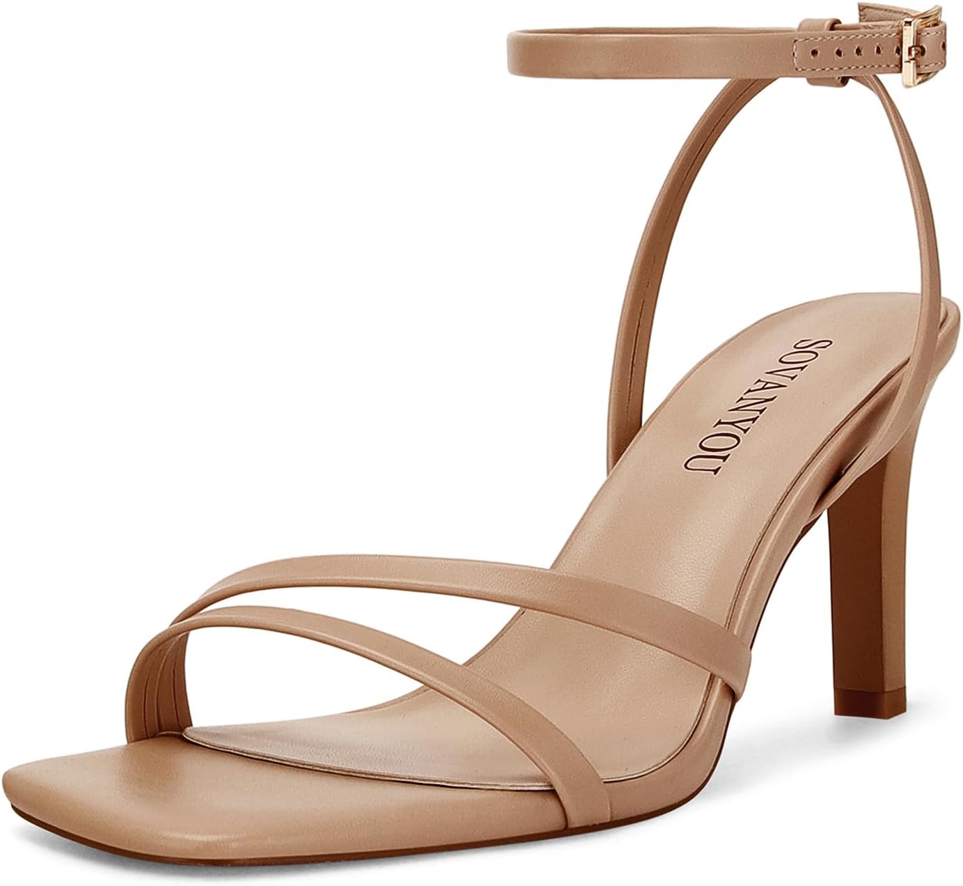 SOVANYOU Heeled Sandals for Women with Strappy Design