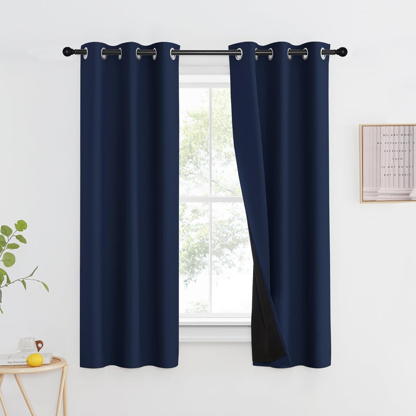 NICETOWN 100% Blackout Curtain Set for Full Shading Panels