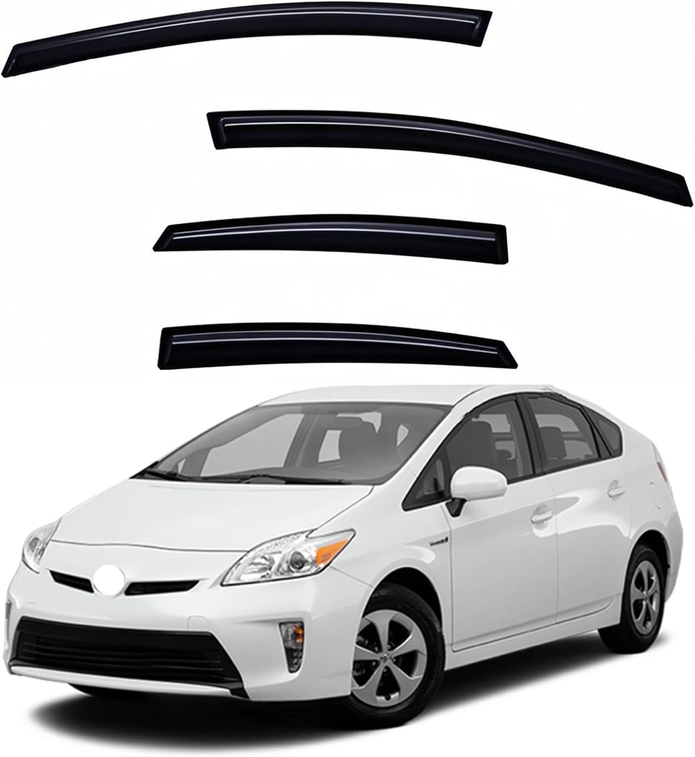 Window Visors Rain Guards for 2010-2015 Prius - Dark Smoke
