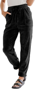 Corduroy Pants for Women Casual Drawstring High Waist - Comfy Fit made