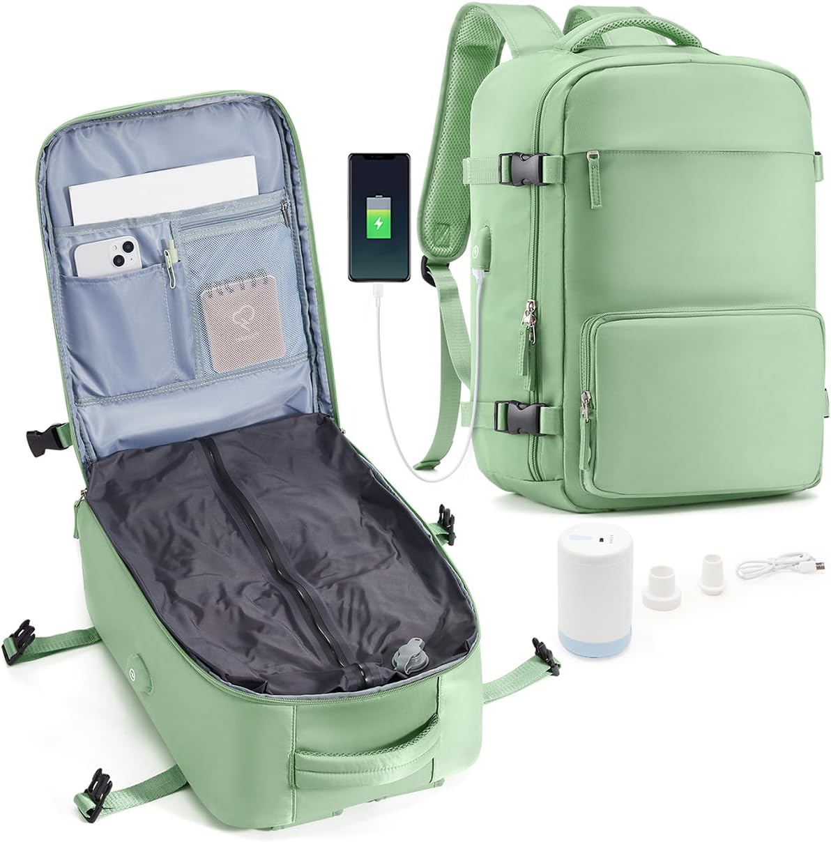 Vacuum Travel Backpack with Pump for Compression and Organization