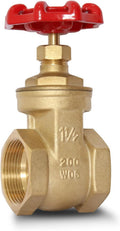 1-1/2ft NPT Brass Gate Valve - Heavy Duty Manual Sluice Valve