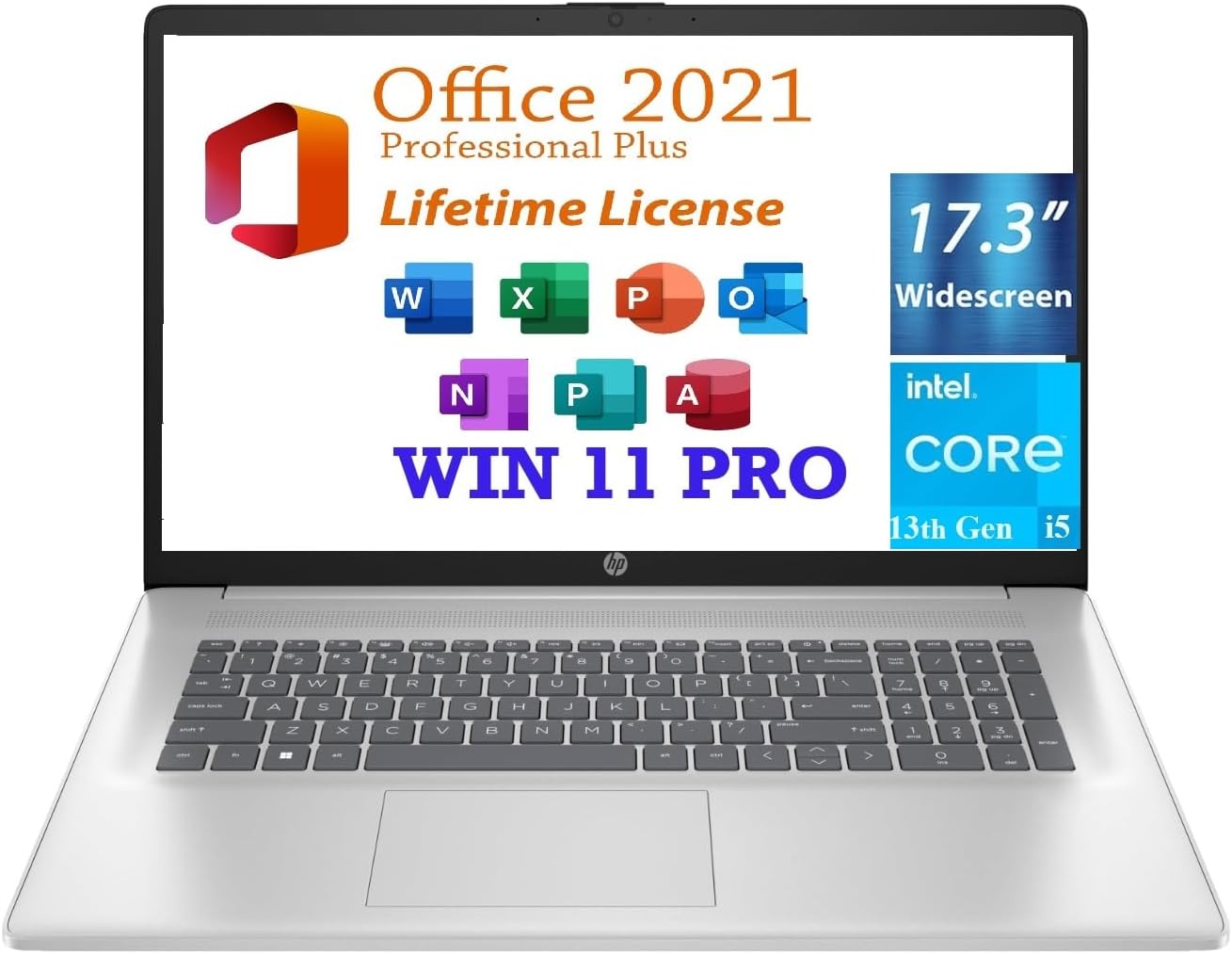 HP 17.3 HD+ Business Laptop with Lifetime Office 2021 License