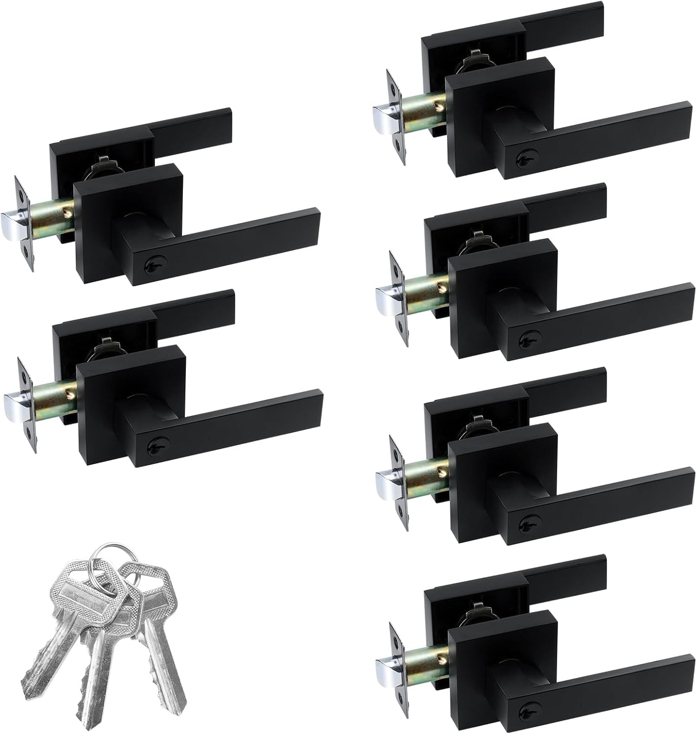 JO.KO 6 Pack Entry Door Lock Set for Bedroom and Passage Use