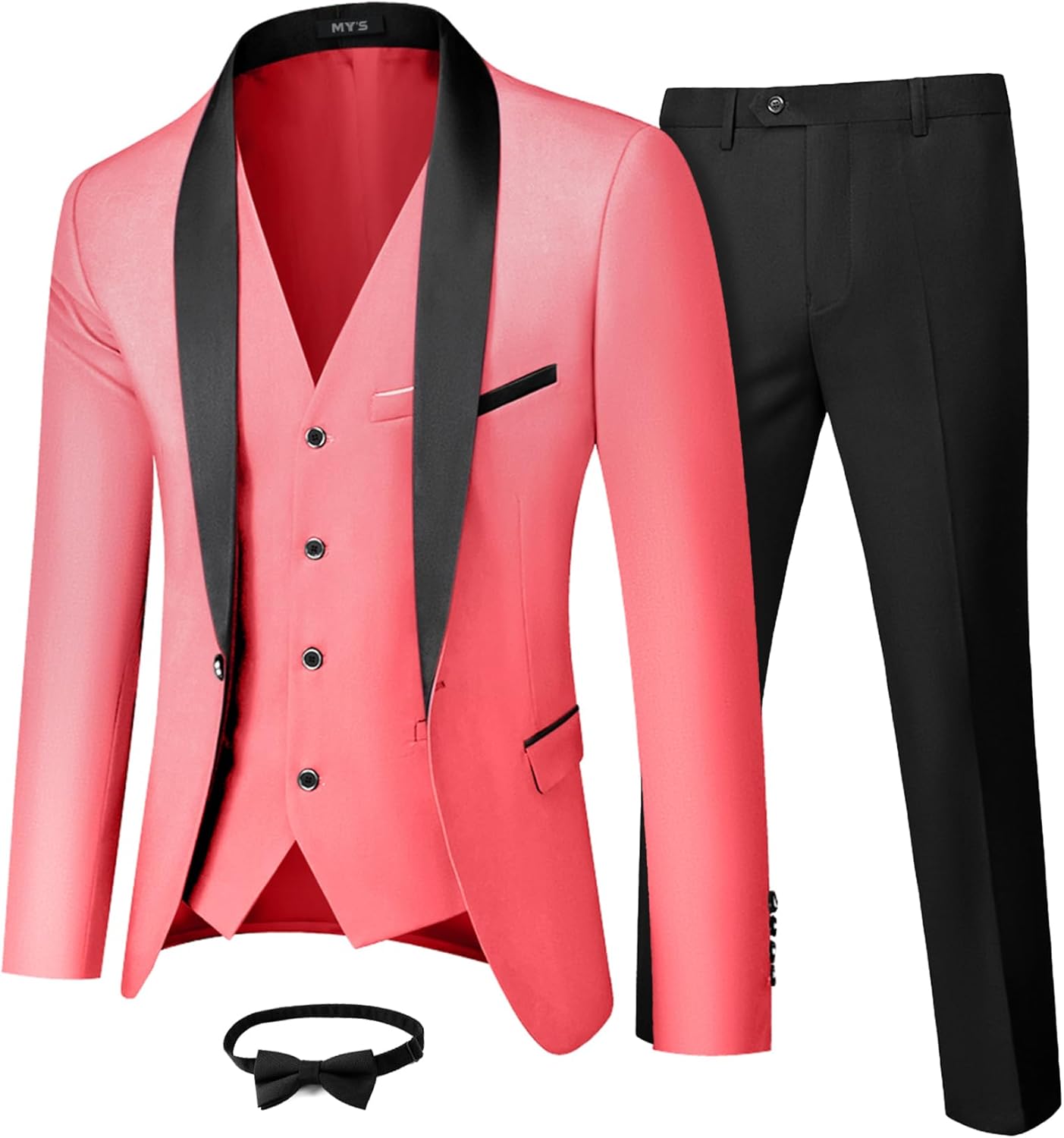 MY'S Mens 3 Piece Tuxedo Set for Weddings and Parties