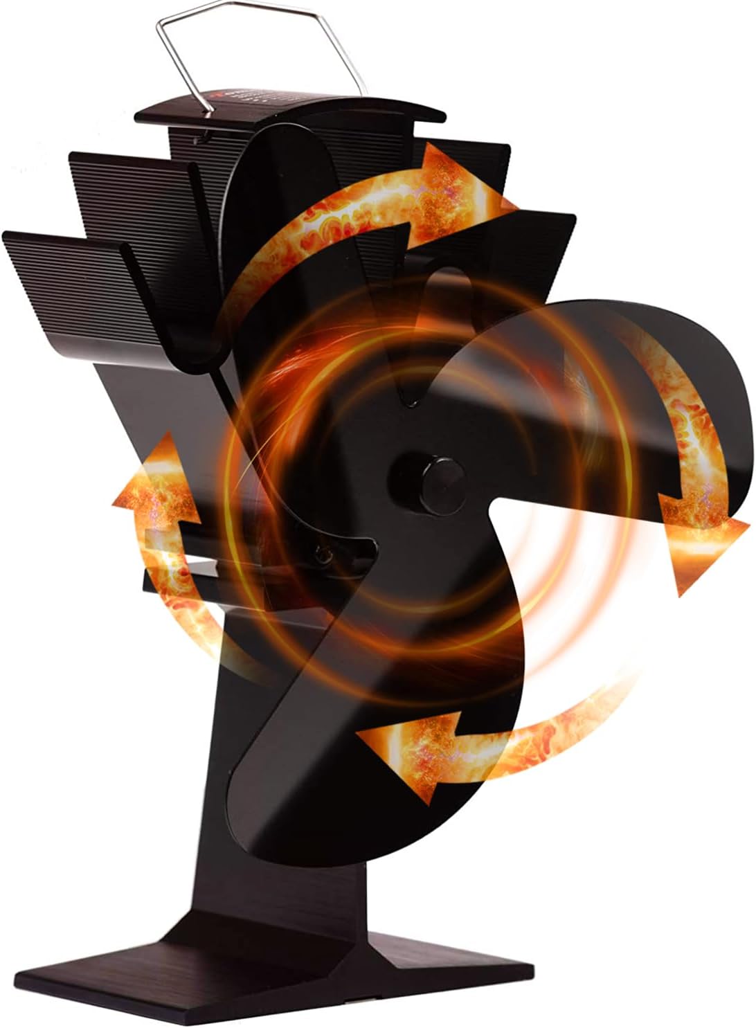 3 Blades Heat Powered Stove Fan for Efficient Wood Burners