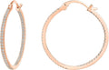 PAVOI 14K Gold Plated 925 Sterling Silver Cubic Zirconia Hoops - 30mm