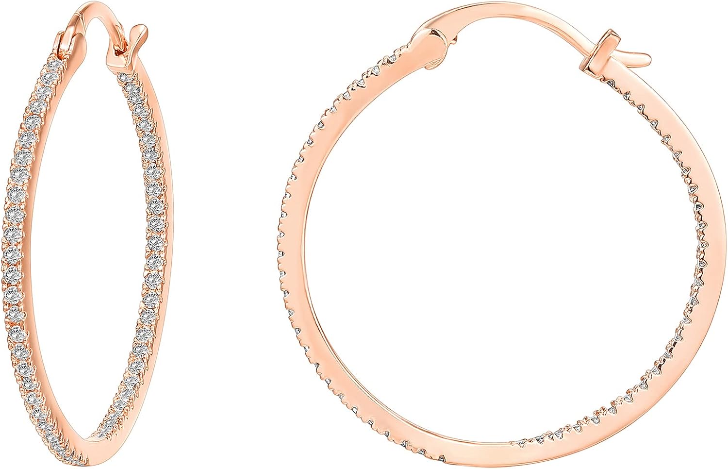 Elegant 30mm Gold Plated Hoop Earrings for Women by PAVOI