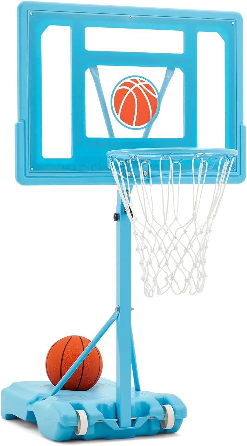 32x23 Pool Basketball Hoop for Teens and Adults, Adjustable Height
