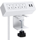 3 Outlet Desk Clamp Power Strip With USB Ports - Clamp Mount Surge
