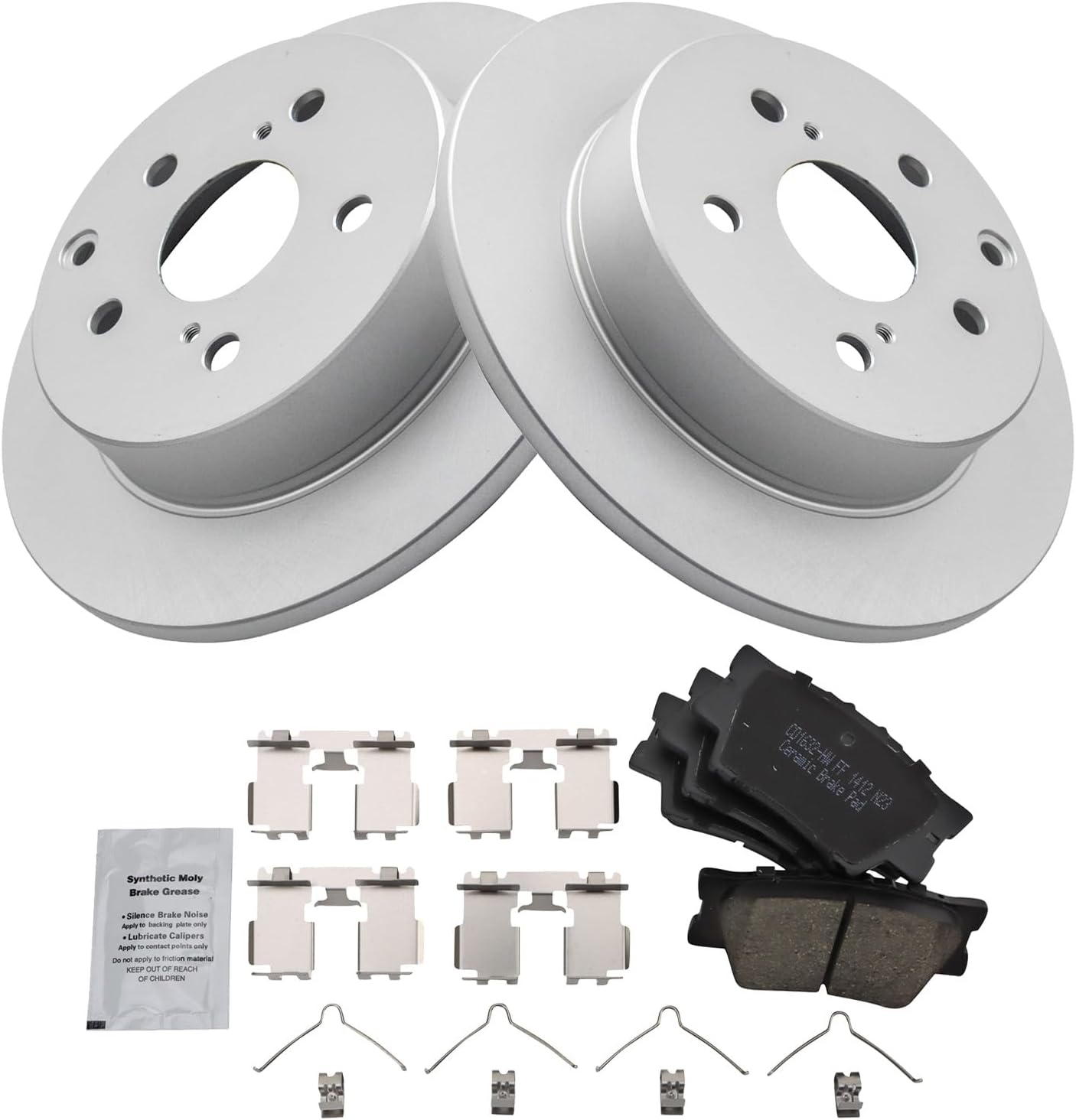 TRQ Rear Brake Pad & Rotor Kit for Lexus HS250h and RAV4