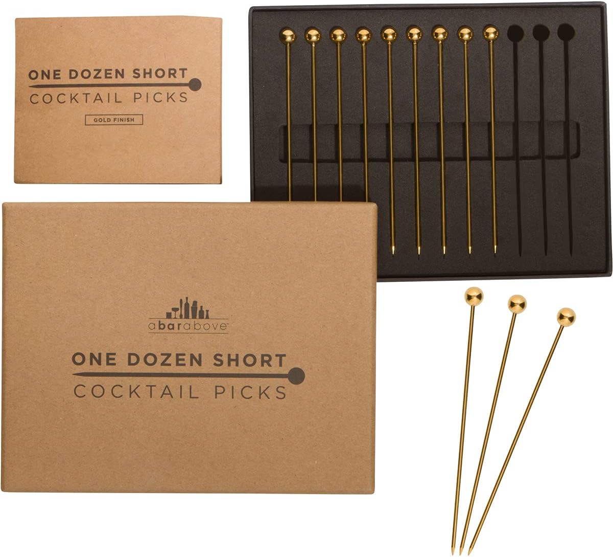 Gold Cocktail Picks - Elevate Drinks & Appetizers