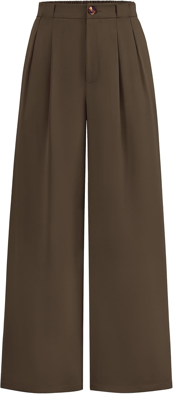 KIRUNDO Wide Leg Dress Pants for Women High Waisted Trousers
