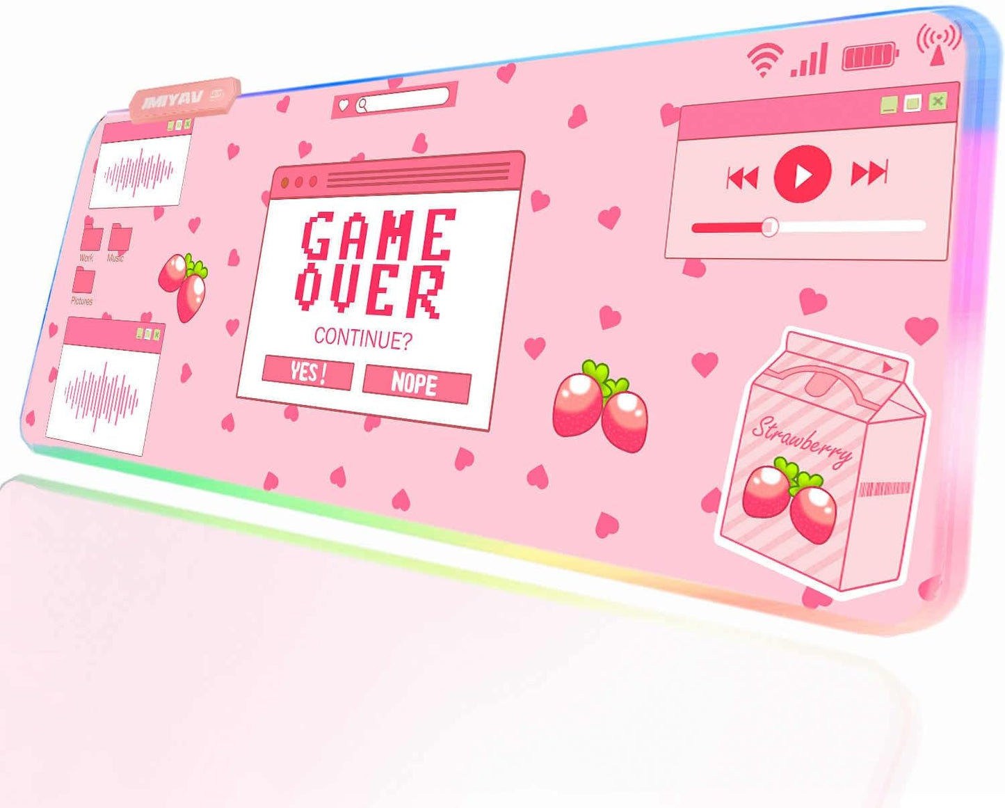 Experience XL Gaming Precision with JMIYAV Pink RGB Mouse Pad