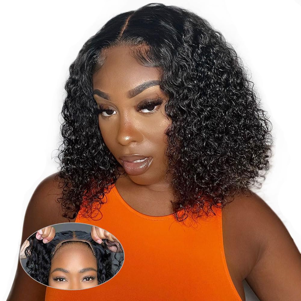 GOLFMAX Glueless Wigs Human Hair Short Bob Wig for Women