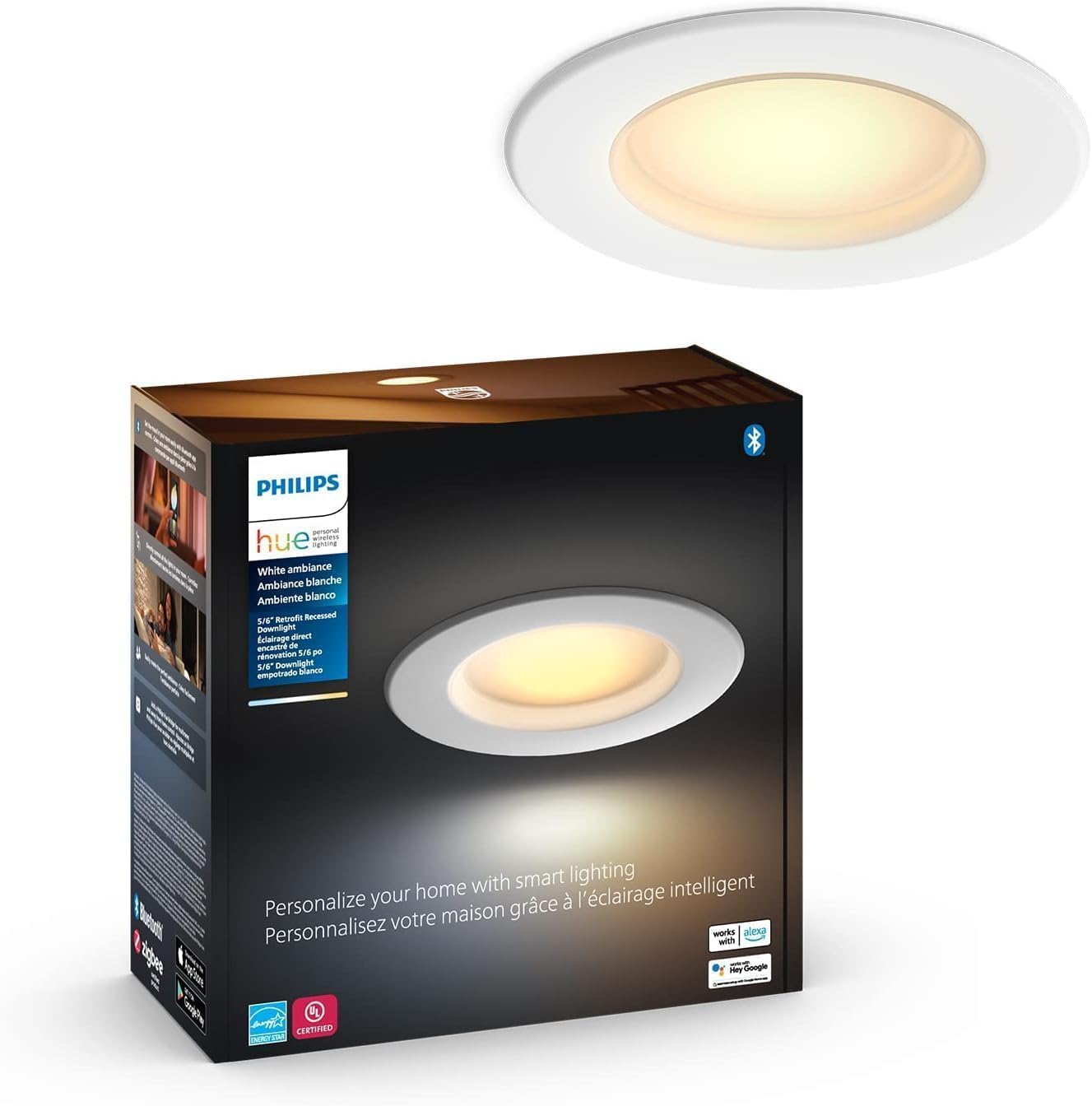 Philips Hue Smart Recessed 4 Inch LED Downlight for Home