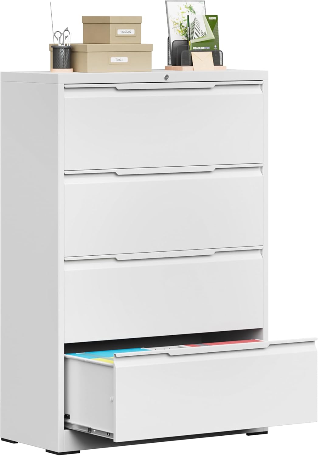 Bestoo 4 Drawer Lateral File Cabinet for Secure Storage Needs