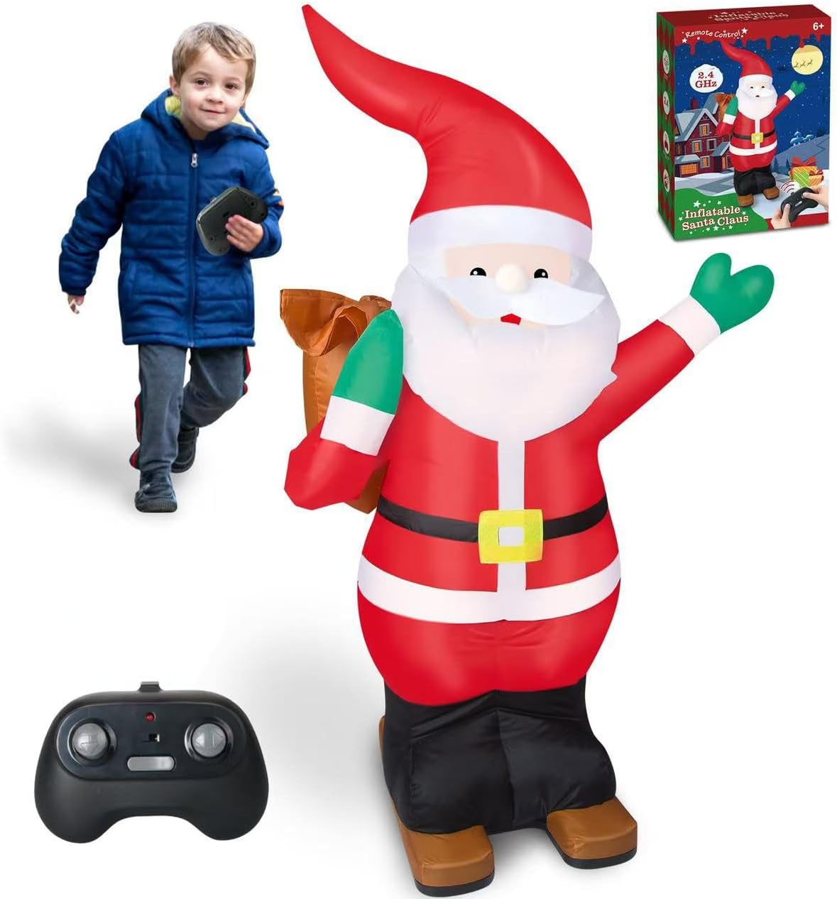 Remote Control Santa Claus Inflatable Toy for Kids Fun