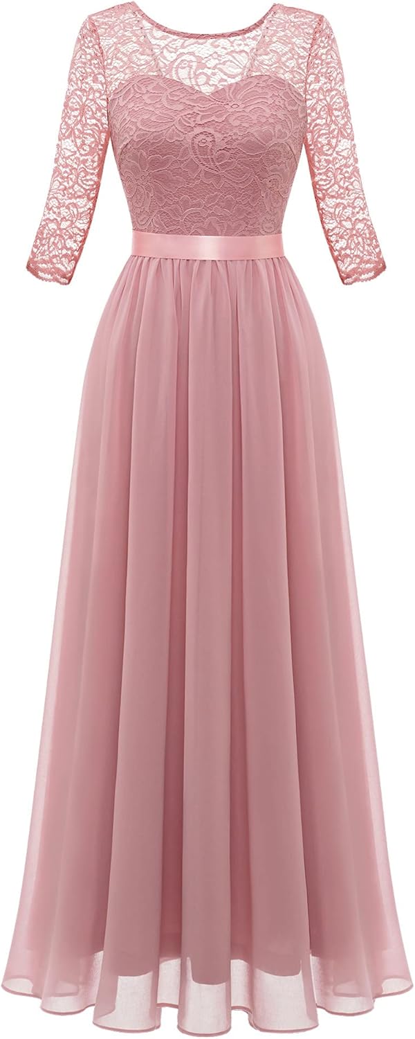 BeryLove Women Long Sleeve Formal Party Dress for Elegance