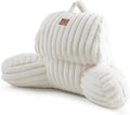 Faux Fur Reading Pillow with Pocket 17in - Ergonomic Backrest for Bed