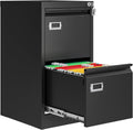 2 Drawer File Cabinet with Lock - Narrow Metal Vertical File Cabinet