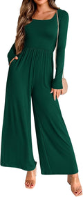 Long Sleeve Jumpsuit for Women Square Neck Wide Leg - Versatile Fit Be
