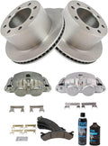 TRQ Rear Ceramic Brake Pad Rotor & Caliper Kit w/Chemicals - Dually