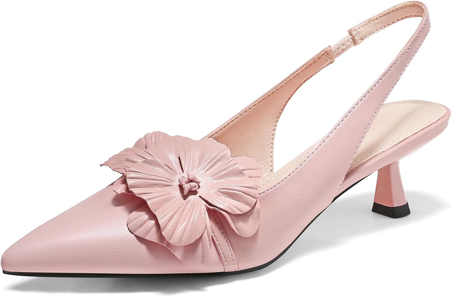Coutgo Womens Slingback Kitten Heels for Weddings and Parties