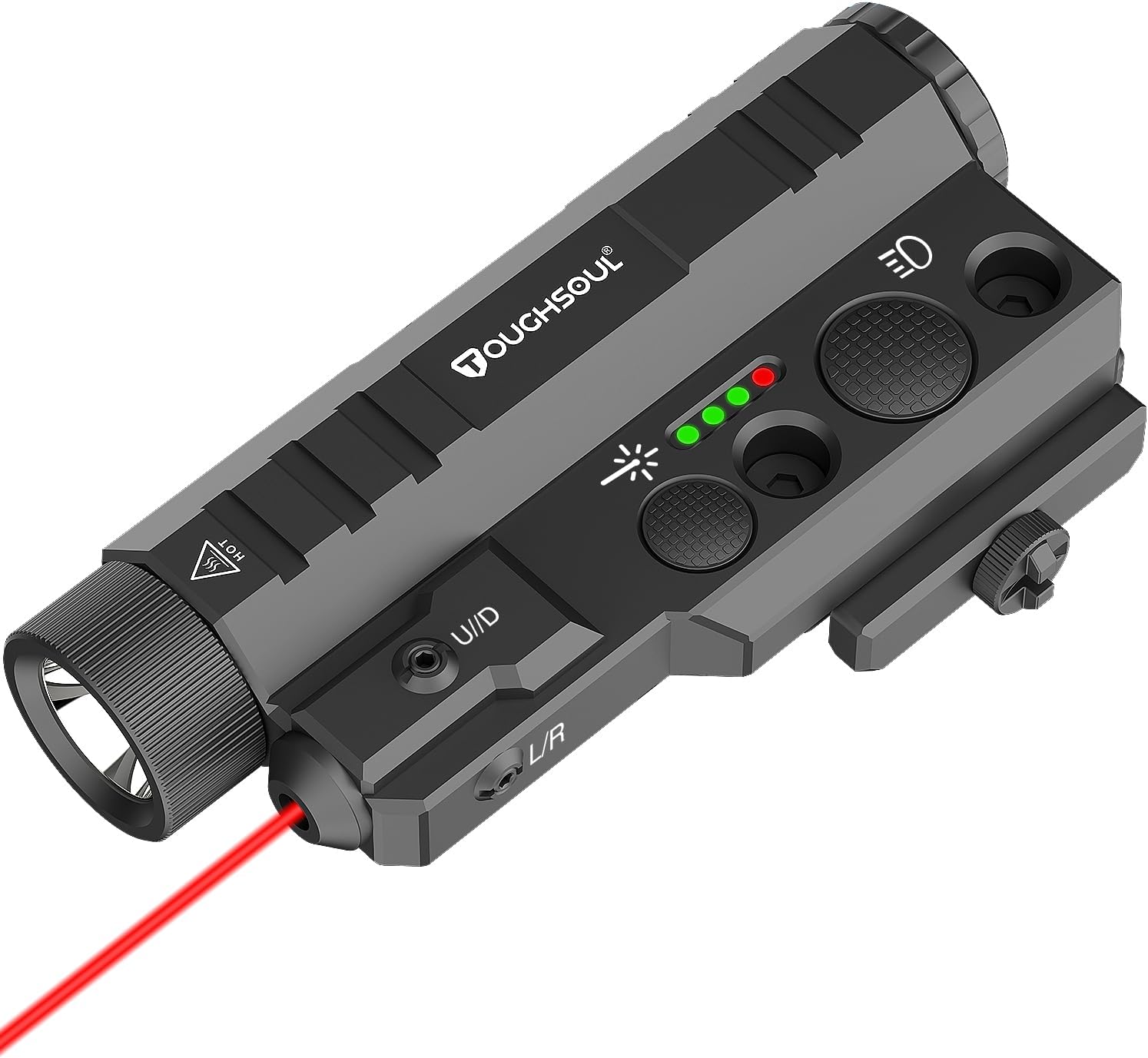 TOUGHSOUL Mlok Tactical Flashlight with Green Red Laser Combo