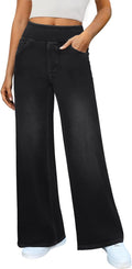 Women's Wide Leg Jeans High Waisted Stretchy Denim Pants (Style 1WJZ)