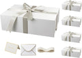 Large White Gift Boxes with Lid 14x9x4.5 in - Sturdy Magnetic Closure