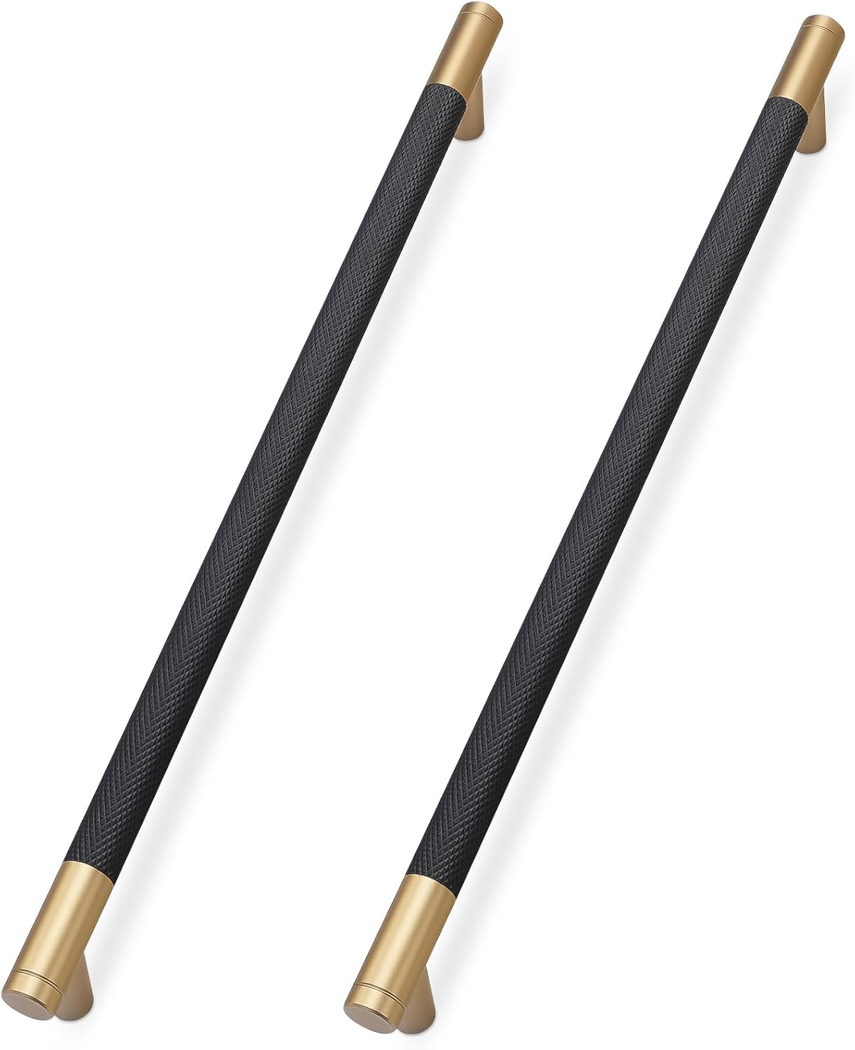 10 Pack Matte Black and Champagne Bronze Cabinet Pulls for Style