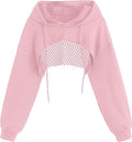 COZYEASE Women's Cropped Sweatshirt Hollow Out Crop Top - Casual