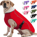 Dog Cold Weather Coat Red XL - Fleece Lined Waterproof Winter Jacket