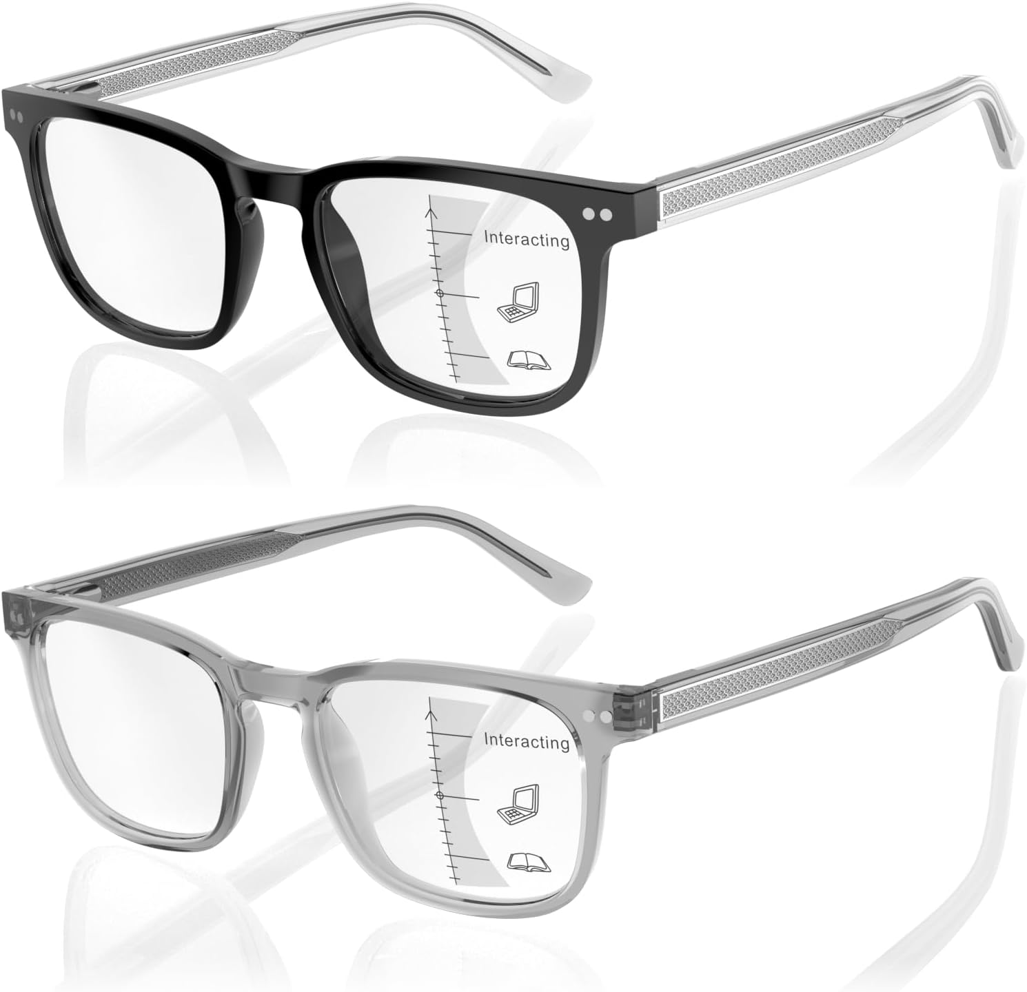 Progressive Multifocus Reading Glasses for Men with No Line Bifocal