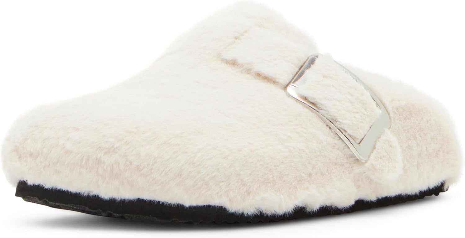 Madden Girl Women's Prim Slippers: Classic Clog with Buckle Detail