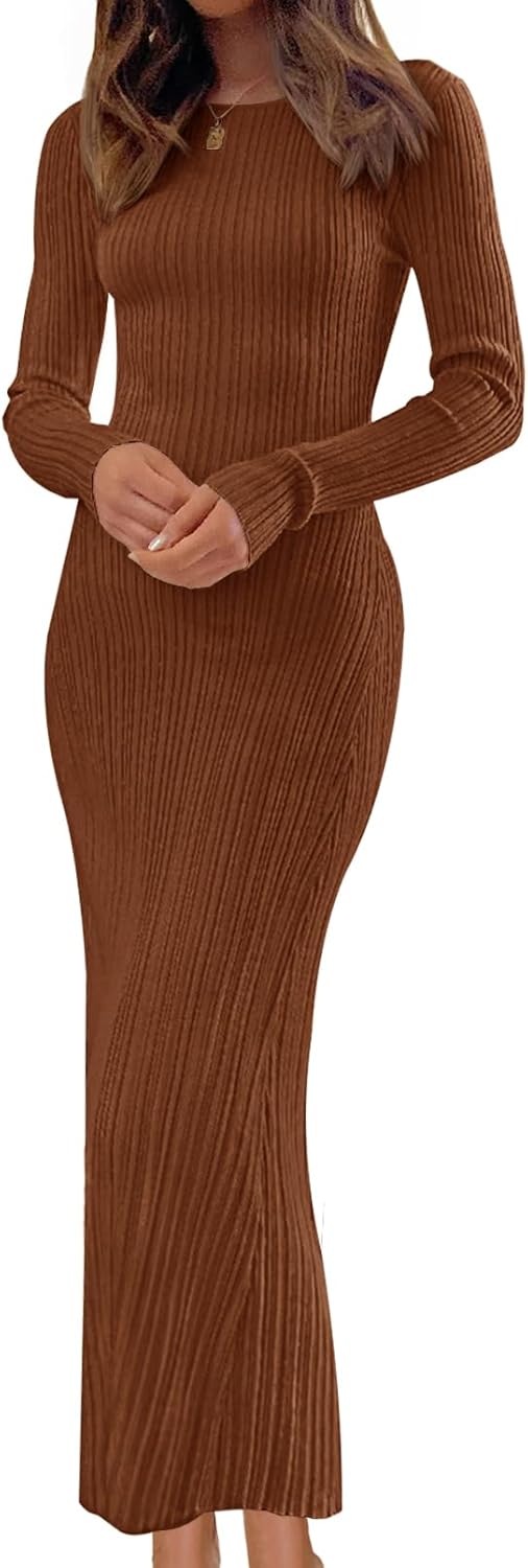 Stylish Long Sleeve Bodycon Sweater Dress for Fall and Winter