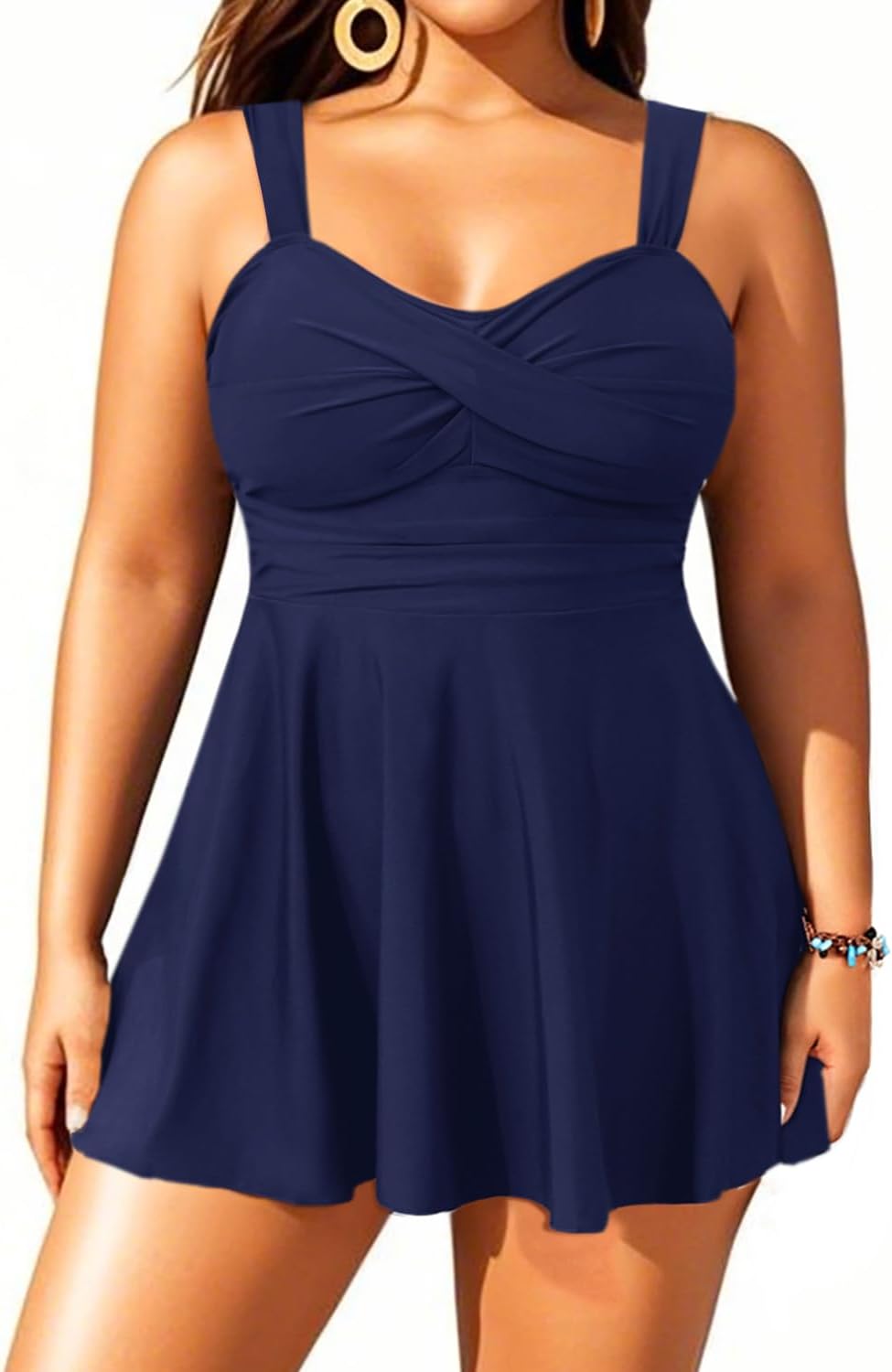 Aqua Eve Plus Size Two Piece Swimsuits for Women Tankini