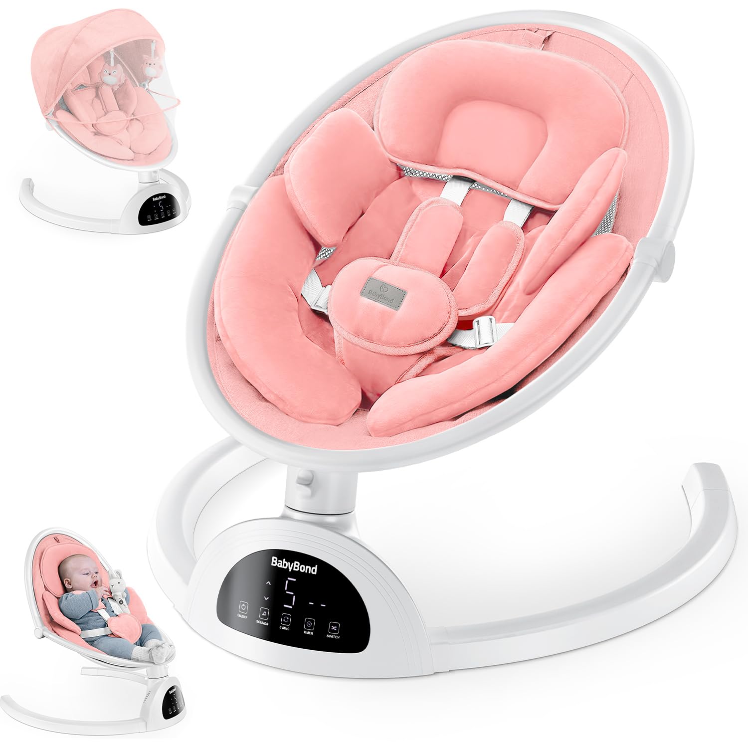 BabyBond Baby Swings for Infants with Bluetooth and Music