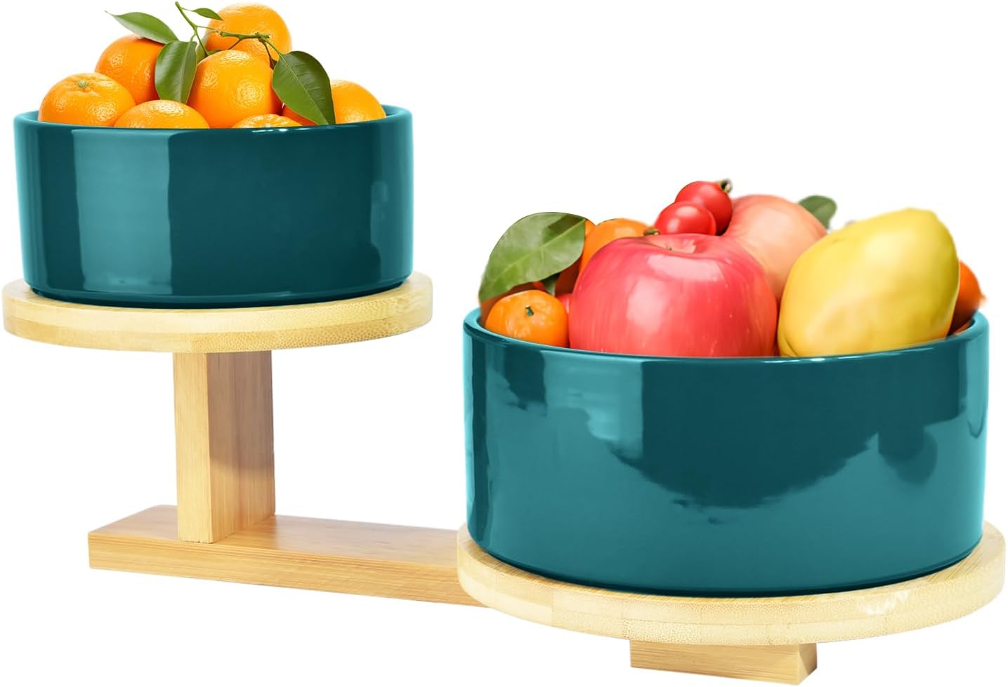 2 Tier Ceramic Fruit Bowl - Stylish Kitchen Organizer