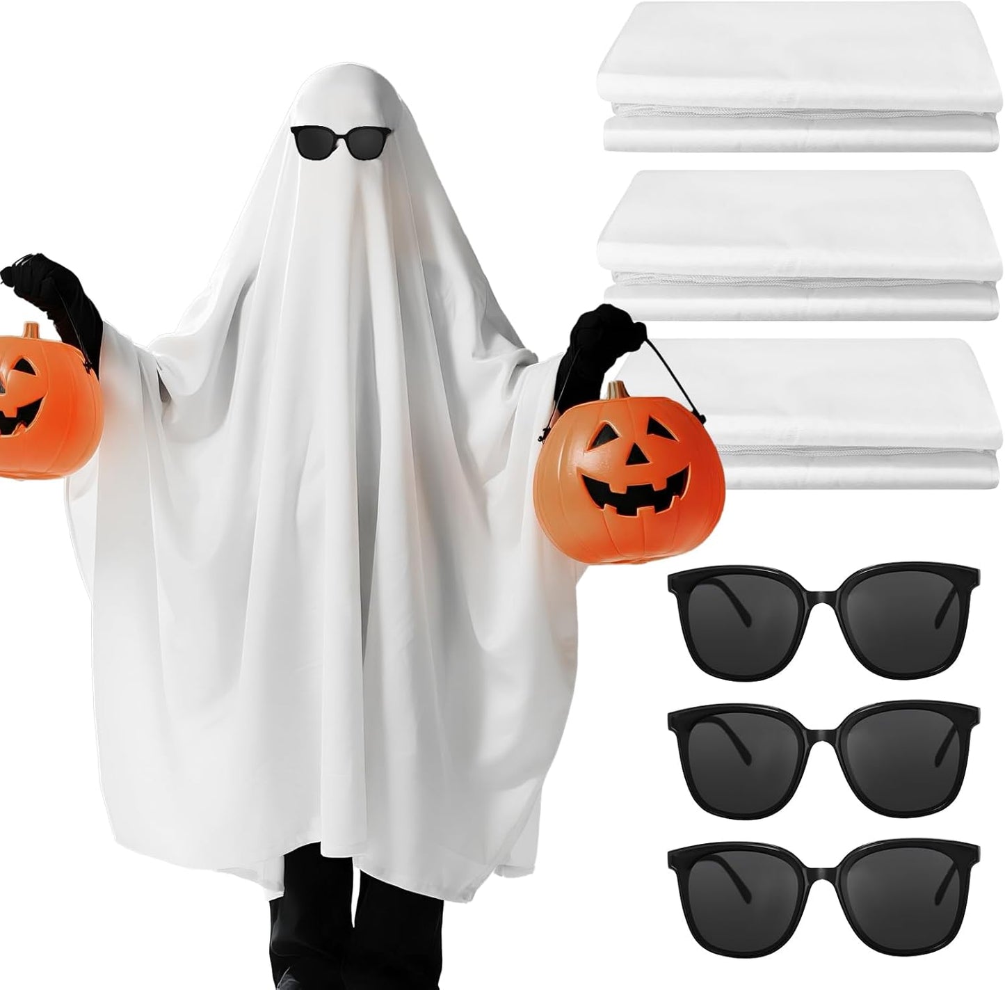 3 Sets Ghost Sheet Costume for Adult Halloween Cosplay Fun