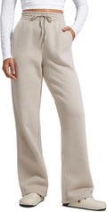 CRZ YOGA Cotton Fleece Lined Sweatpants Women 30ft Straight Leg - Cozy