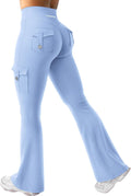 CoreFlex Women Workout Flare Leggings with Pockets - No Front Seam fit