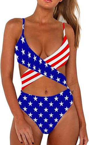 CHYRII Women's Sexy Criss Cross High Waisted Monokini Swimsuit